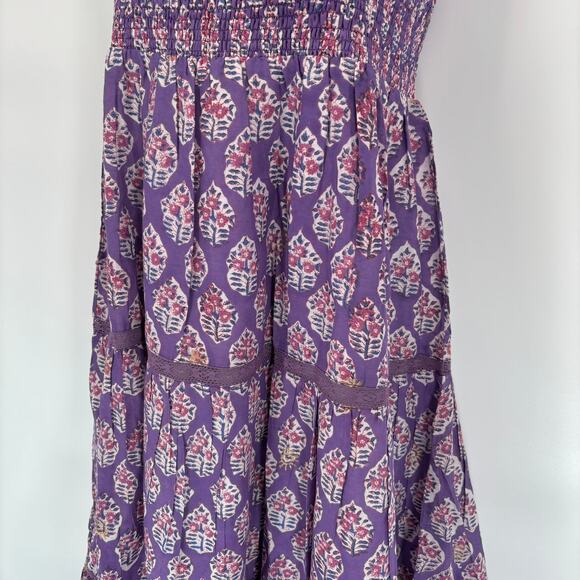 NEW Bell by Alicia Bell Mandy Maxi Skirt M Tiered Ruffle Lace Smocked Tuckernuck - Picture 4 of 11